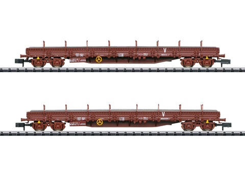 Minitrix 18290 N Gauge SNCF Uas Bogie Stake Wagon w/Rail Load Set (2) VI