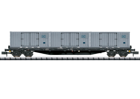 Minitrix 18431 N Gauge DR Rgs3910 Bogie Flat Wagon w/Mail Container Load IV