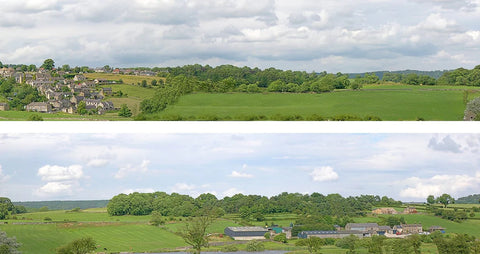 ID Backscenes 203B OO Gauge STANDARD 15" Village Backscene (2x 5')