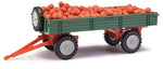 Busch 210010220 HO/OO Gauge Green Farm Trailer with Apples