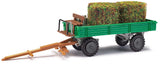 Busch 210005911 HO/OO Gauge Farm Trailer with Hay Rolls and Milk Churns