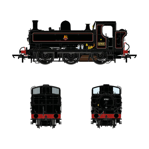 Accurascale 2875 OO Gauge 8750 Class - 8763 - Early Emb Lined Black