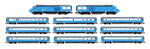 Dapol 2D-019-300 N Gauge Class 43 HST Blue Pullman 11 Car Set