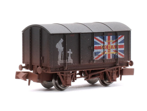 Dapol 2F-013-098 N Gauge Gunpowder Van VE Day 80th Anniversary Army Weathered