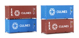 Dapol 2F-028-210 N Gauge 20ft Container Pack (4) Culines/TBGU