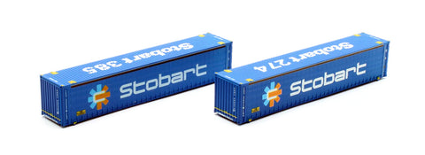 Dapol 2F-028-219 N Gauge 45ft Curtainside Container Pack (2) Stobart/TESU
