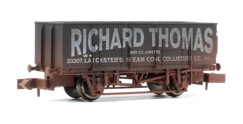 Dapol 2F-038-058 N Gauge 20t Steel Mineral Wagon Richard Thomas Black 23307 Weathered