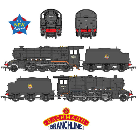 Bachmann 35-230 OO Gauge LMS 8F with Welded Tender 48305 BR Black (Early Emblem)