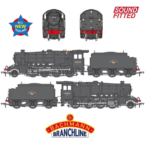 Bachmann 35-231SF OO Gauge LMS 8F with Welded Tender 48703 BR Black (Late Crest) SOUND FITTED
