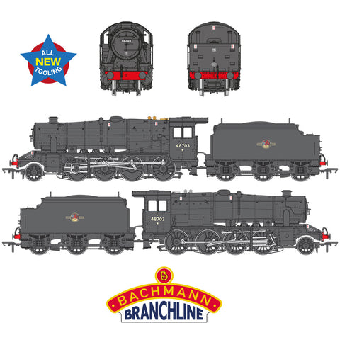 Bachmann 35-231 OO Gauge LMS 8F with Welded Tender 48703 BR Black (Late Crest)