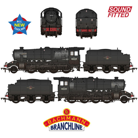 Bachmann 35-235SF OO Gauge LMS 8F with Riveted Tender 48339 BR Black (Late Crest) WEATHERED, SOUND FITTED