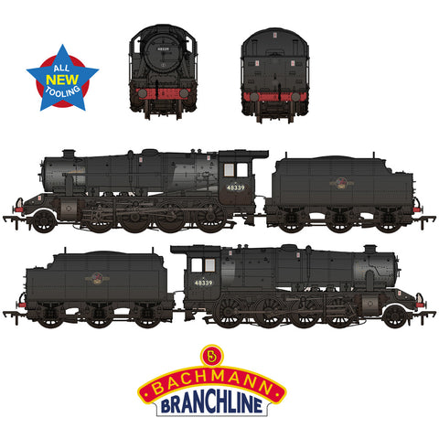 Bachmann 35-235 OO Gauge LMS 8F with Riveted Tender 48339 BR Black (Late Crest) WEATHERED
