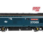 Bachmann 35-312SFX OO Gauge Class 37/0 Split H/C 37069 'Thornaby TMD' BR Blue (White Stripe)