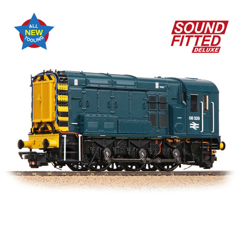 Bachmann 35-925SFX OO Gauge Class 08 08329 BR Blue (Wasp Stripes)