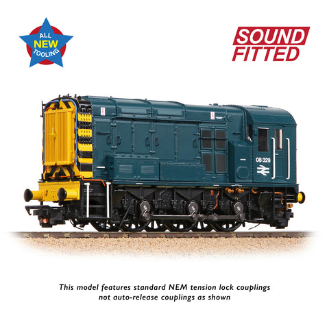 Bachmann 35-925SF OO Gauge Class 08 08329 BR Blue (Wasp Stripes)