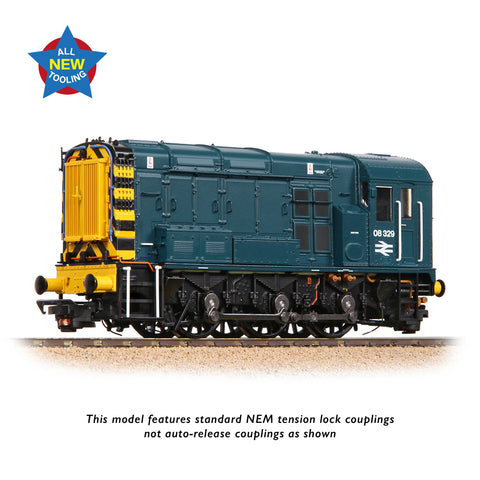 Bachmann 35-925 OO Gauge Class 08 08329 BR Blue (Wasp Stripes)