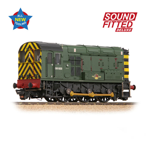 Bachmann 35-926SFX OO Gauge Class 08 08923 BR Green (Wasp Stripes) [W]