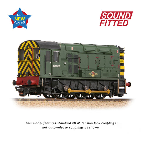 Bachmann 35-926SF OO Gauge Class 08 08923 BR Green (Wasp Stripes) [W]
