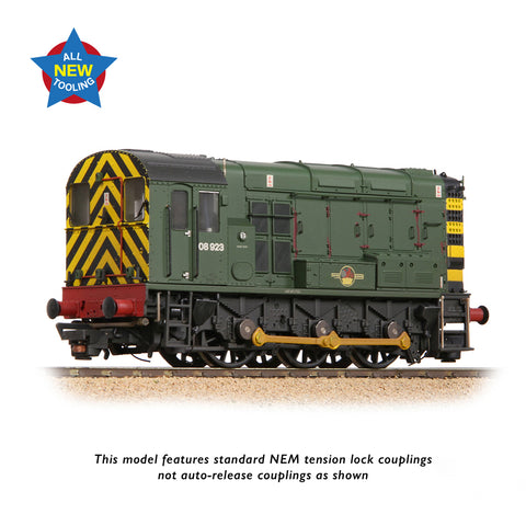 Bachmann 35-926 OO Gauge Class 08 08923 BR Green (Wasp Stripes) [W]