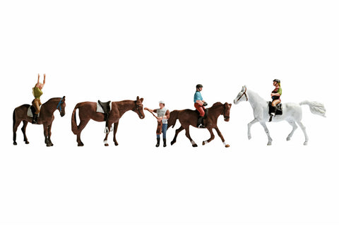 Noch 36630 N Gauge Horses and Riders (4) Figure Set