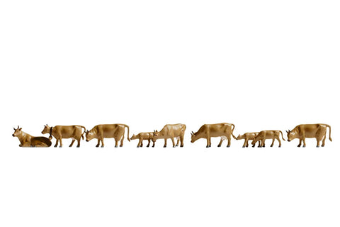 Noch 36722 N Gauge Dark Brown Cows (9) Figure Set