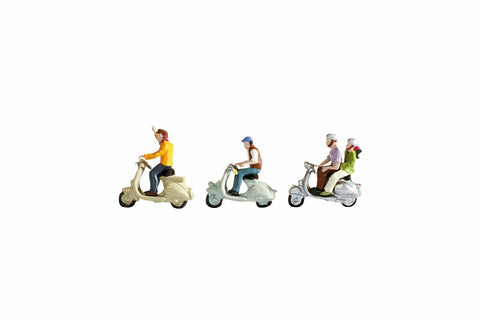 Noch 36910 N Gauge Scooter Riders (3) Figure Set