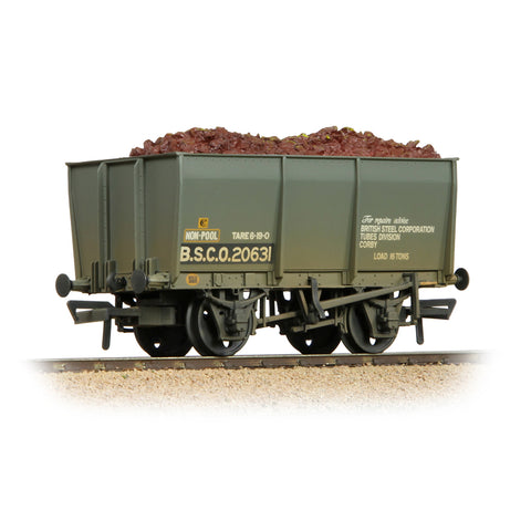 Bachmann 37-400C OO Gauge 16T Steel Slope-Sided Tippler Mineral Wagon BSC Grey [W] [WL]