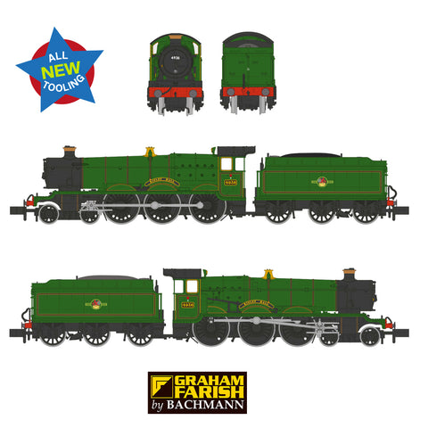 Graham Farish 372-011 N Gauge GWR 49XX 4936 Kinlet Hall BR Lined Green (Late)