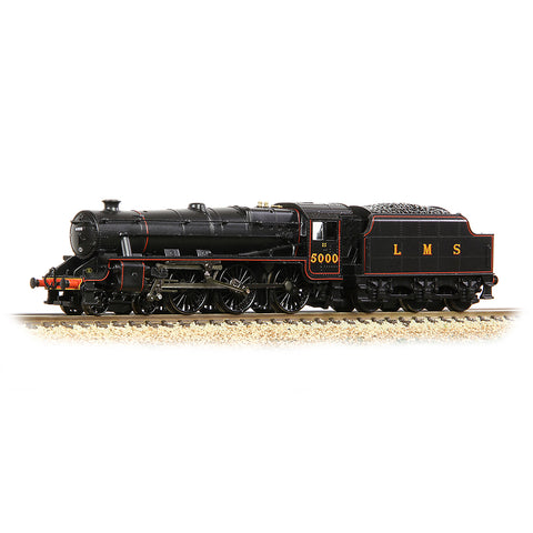 Graham Farish 372-135A N Gauge LMS 5MT 'Black 5' with Riveted Tender 5000 LMS Lined Black
