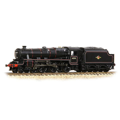 Graham Farish 372-137A N Gauge LMS 5MT 'Black 5' with Welded Tender 45195 BR Lined Black (Late Crest)
