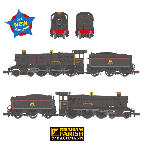 Graham Farish 372-451 N Gauge GWR 'Modified Hall' 7904 Fountains Hall BR Lined Black (Early)