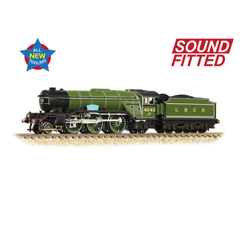 Graham Farish 372-611SF N Gauge LNER Green V2 4843 DCC SOUND