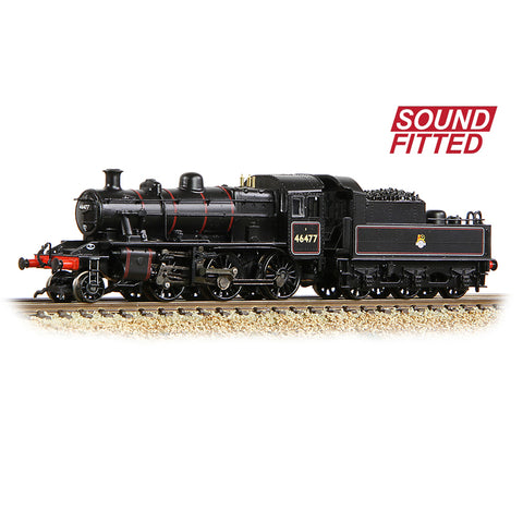 Graham Farish 372-626ASF N Gauge LMS Ivatt 2MT 46477 BR Lined Black (Early Emblem)