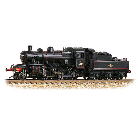 Graham Farish 372-628B N Gauge LMS Ivatt 2MT 46464 BR Lined Black (Late Crest)