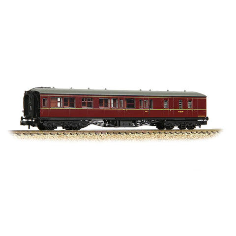 Graham Farish 374-512A N Gauge GWR Hawksworth Brake Second Corridor BR Maroon