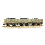 Graham Farish 377-235C N Gauge BR 16T Steel Mineral with Top Flap Doors 3-Wagon Pack BR Grey [WL] [W]