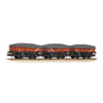 Graham Farish 377-492 N Gauge 5 Plank China Clay 3-Wagon Pack BR Bauxite (Early) with Flat Canopy