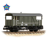 Graham Farish 378-028A N Gauge SE&CR 25T 'Dance Hall' Brake Van BR Departmental Olive Green