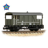 Graham Farish 378-028 N Gauge SE&CR 25T 'Dance Hall' Brake Van BR Departmental Olive Green