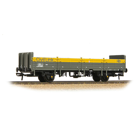 Bachmann 38-047 OO Gauge BR ZDA 'Bass' Open Wagon Low Ends BR Eng. 'Civil Link' Grey & Yellow