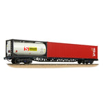 Bachmann 38-628C OO Gauge BR FFA Inner Flat BR Blue (TOPS), 40ft & Tank ISO Containers
