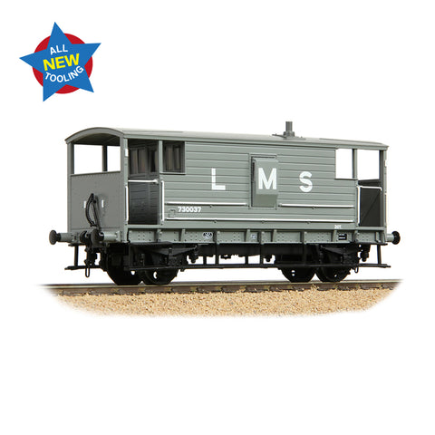 Bachmann 38-975 OO Gauge LMS 20T Brake Van LMS (L M S) Grey