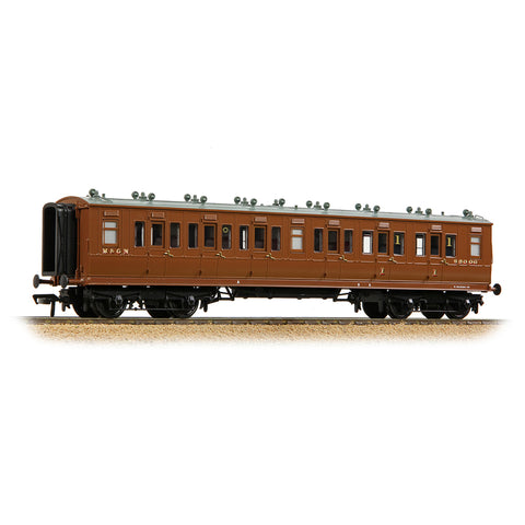 Bachmann 39-861 OO Gauge LNWR 50ft Arc Roof Composite Corridor M&GN Brown