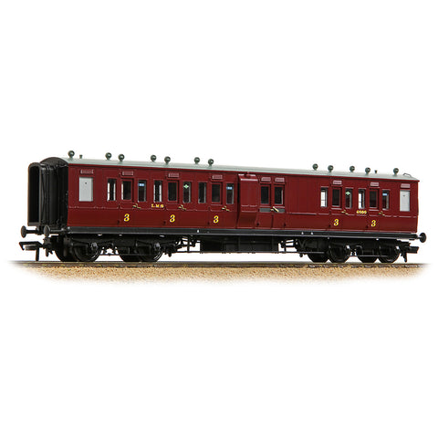 Bachmann 39-883 OO Gauge LNWR 50ft Arc Roof Brake Third Corridor LMS Crimson Lake