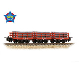 Bachmann 393-228 OO-9 Gauge Dinorwic Slate Wagons with sides 3-Pack Red [WL]