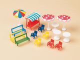 Auhagen 42569 HO/OO Gauge Benches Chairs Tables Sun Shades Kit