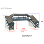 Bachmann 44-020R OO Gauge Covered Metal Footbridge Red and Cream