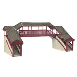 Bachmann 44-020R OO Gauge Covered Metal Footbridge Red and Cream
