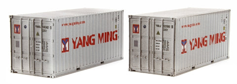Dapol 4F-028-060 OO Gauge 20ft Container Pack (2) Yang Ming Weathered