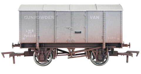 Dapol 4F-013-020 OO Gauge Gunpowder Van LMS Grey 7004 Weathered